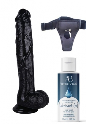 Belden Balamal Kayganlatrc Set Noctis 30cm Siyah Dildo No:39